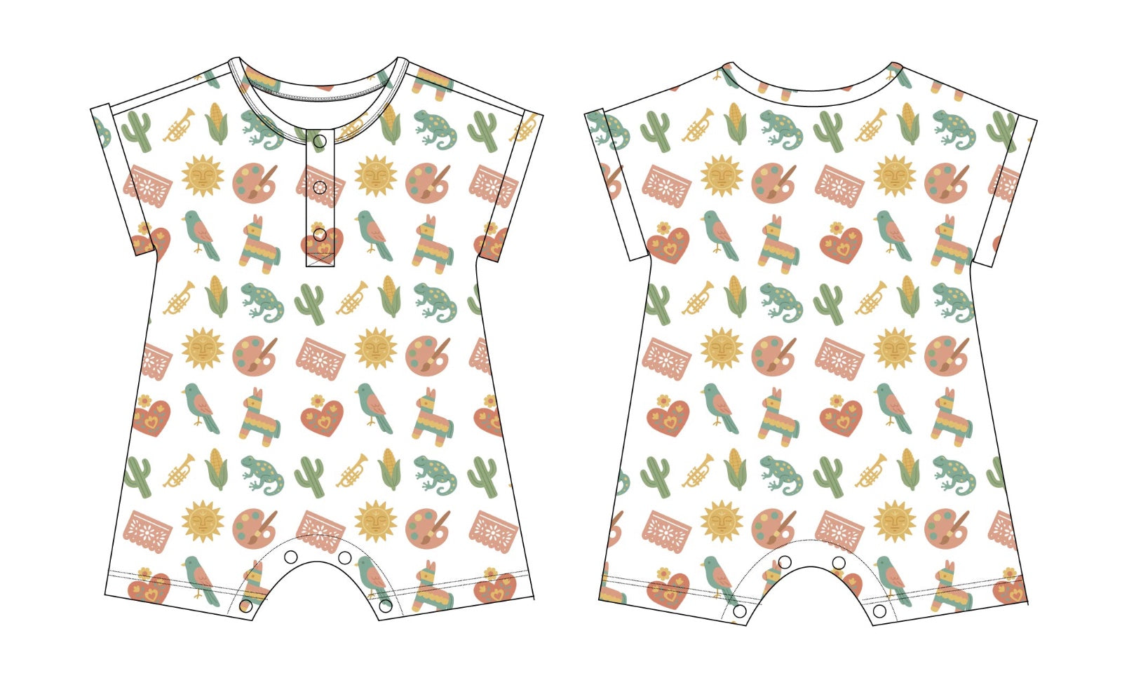 **PRE-SALE** Cariñito Short Sleeve Henley Romper