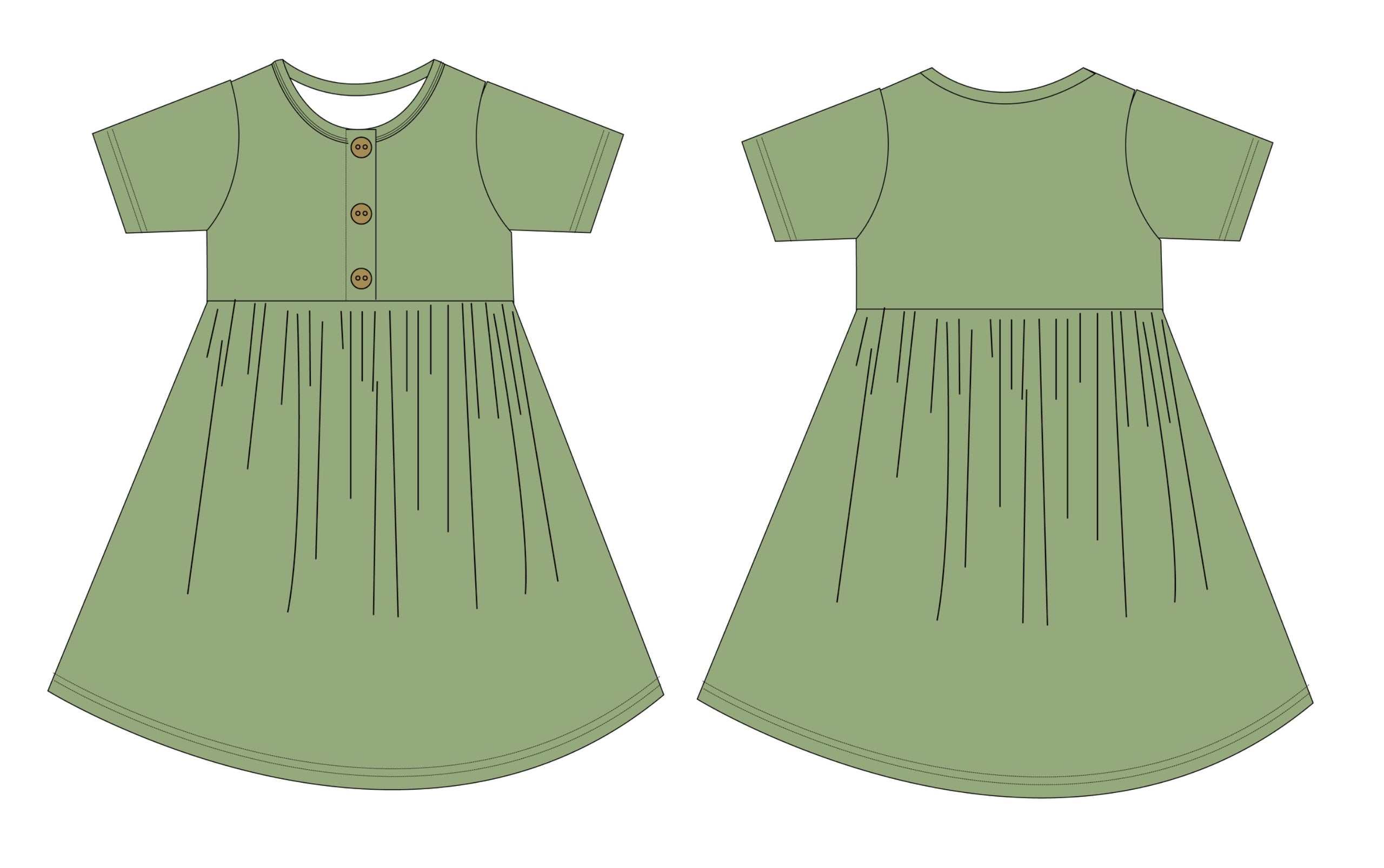 **PRE-SALE** Children's Short Sleeve Whirly Henley Dress
